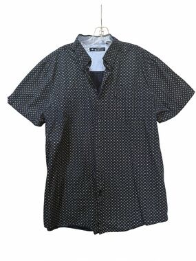 Ben Sherman XL Men's Navy Blue Short Sleeve Button Down Shirt  100% cotton B7